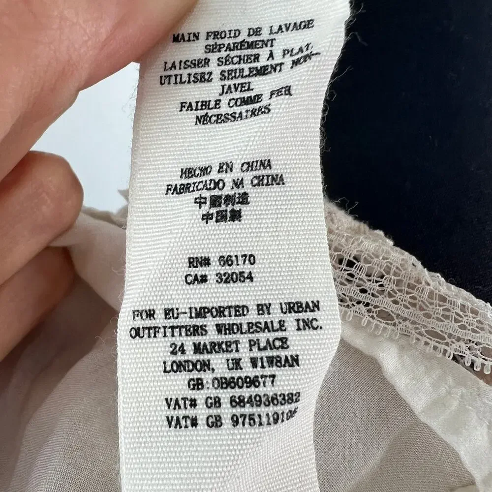FREE PEOPLE Beige White A-line Dress Floral Just Like Honey Lace Back Zip Size 0 - Picture 9 of 9